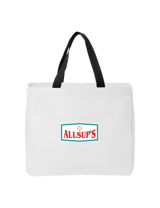 Essential White Tote w/ALLSUP'S Logo