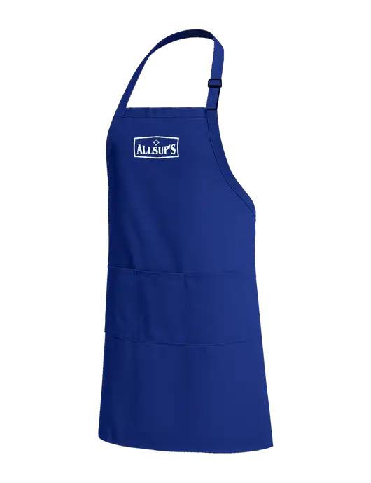Easy Care Extra Long Bib Dark Royal Apron with Stain Release w/ALLSUP'S Logo