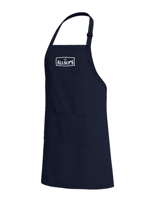 Easy Care Extra Long Bib Navy Apron with Stain Release w/ALLSUP'S Logo
