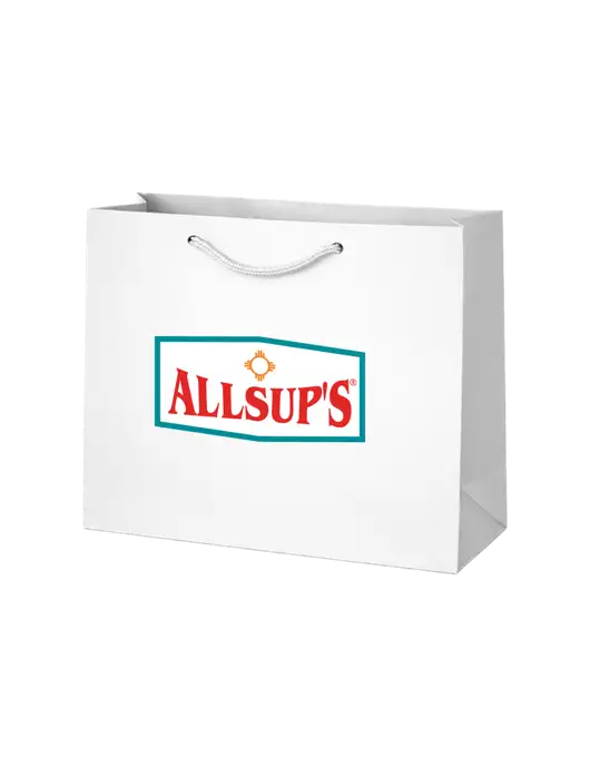 Gift Bag White Matte 9 x 7 w/ALLSUP'S Logo