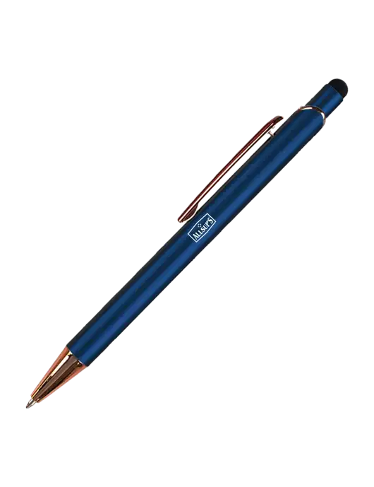 Waterlily Navy Stylus Blue Ink Pen w/ALLSUP'S Logo