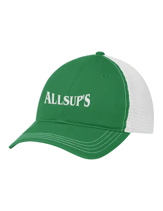 Richardson 111 Garment Washed Trucker Cap Kelly w/White Mesh w/ALLSUP'S 3D White Brick Logo