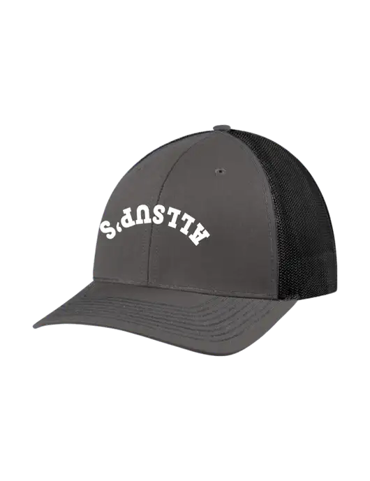 Richardson Adjustable Snapback Original 112 Trucker Cap Dark Grey w/Black Mesh w/ALLSUP'S Upside Down Arched Logo