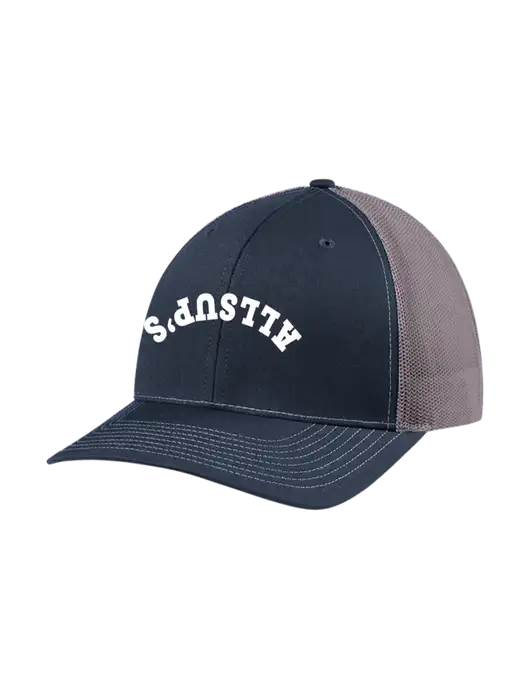 Richardson Adjustable Snapback Original 112 Trucker Cap Navy w/Charcoal Mesh w/ALLSUP'S Upside Down Arched Logo
