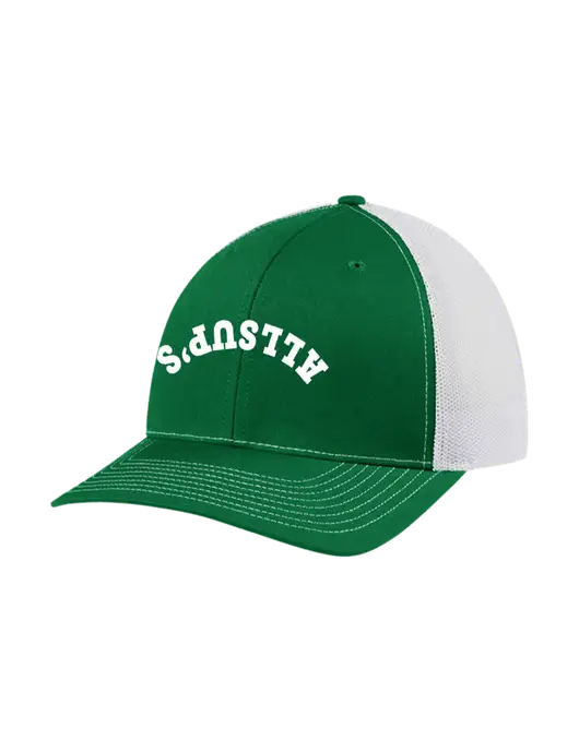 Richardson Adjustable Snapback Original 112 Trucker Cap Kelly w/White Mesh w/ALLSUP'S Upside Down Arched Logo