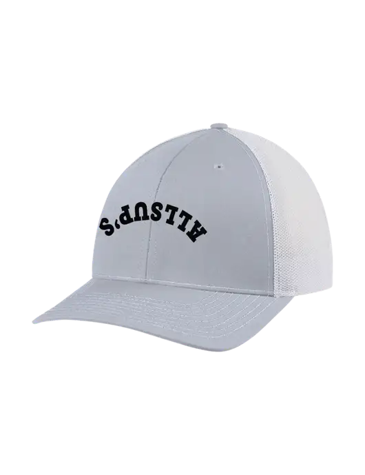 Richardson Adjustable Snapback Original 112 Trucker Cap Light Heather Grey w/White Mesh w/ALLSUP'S Upside Down Arched Logo