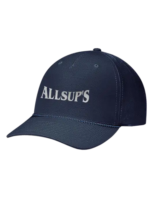 Richardson Laser Perf Performance Dark Navy/Navy-Grey-Blue Rope Cap w/ALLSUP'S Reflective Silver Brick Logo