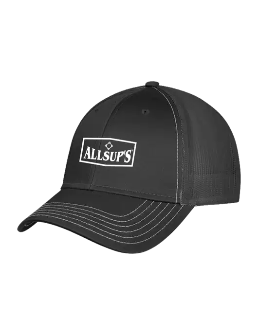 Charcoal Grey Mesh Trucker Cap Snap Back w/ALLSUP'S Logo