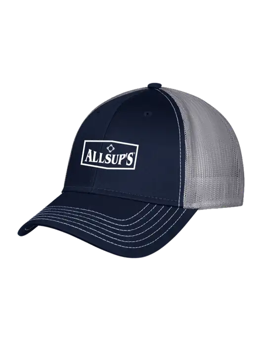 Navy & Grey Mesh Trucker Cap Snap Back w/ALLSUP'S Logo