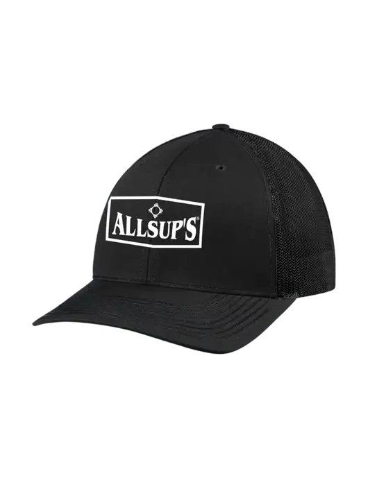Richardson Adjustable Snapback Original 112 Trucker Cap Black w/Black Mesh w/ALLSUP'S Logo