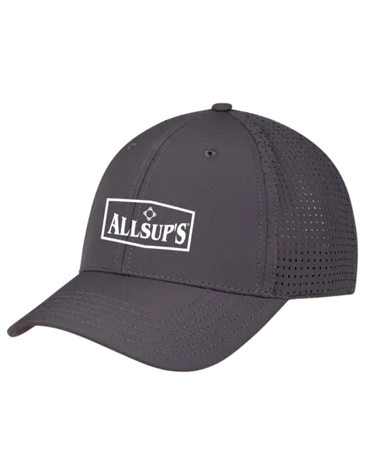 Charcoal Performance Stretchable Cap Hook & Loop w/ALLSUP'S Logo