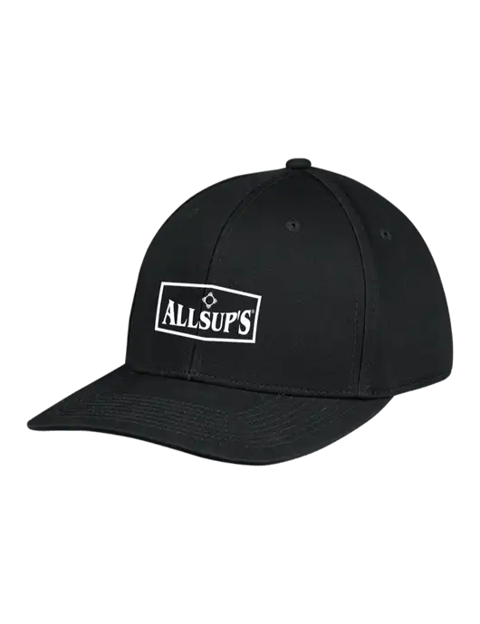 Premium Modern Structured Twill Black Snapback Cap w/ALLSUP'S Logo