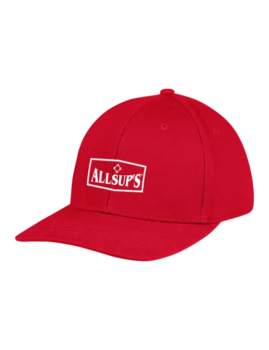 Premium Modern Structured Twill Red Snapback Cap w/ALLSUP'S Logo