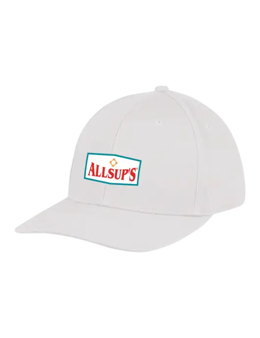 Premium Modern Structured Twill White Snapback Cap w/ALLSUP'S Logo