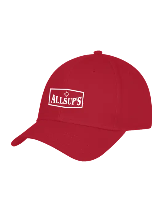 Red Structured Cap Hook & Loop w/ALLSUP'S Logo