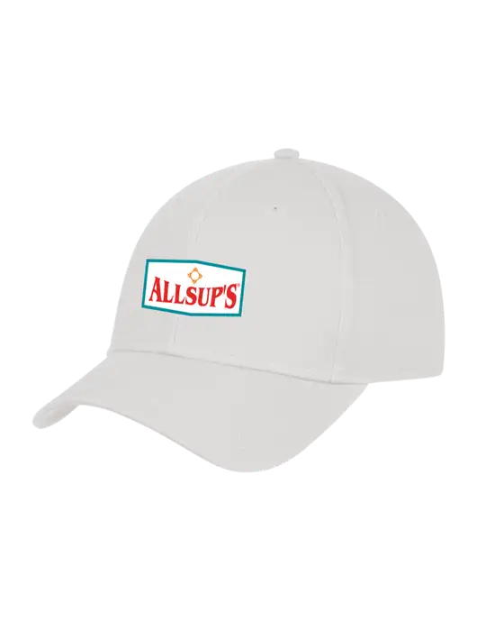 White Structured Cap Hook & Loop w/ALLSUP'S Logo