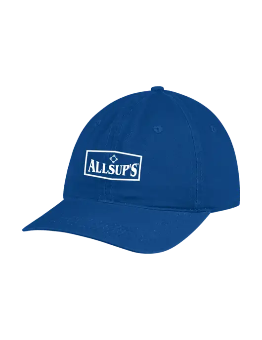 Garment Washed Unstructured Twill Royal Cap w/ALLSUP'S Logo
