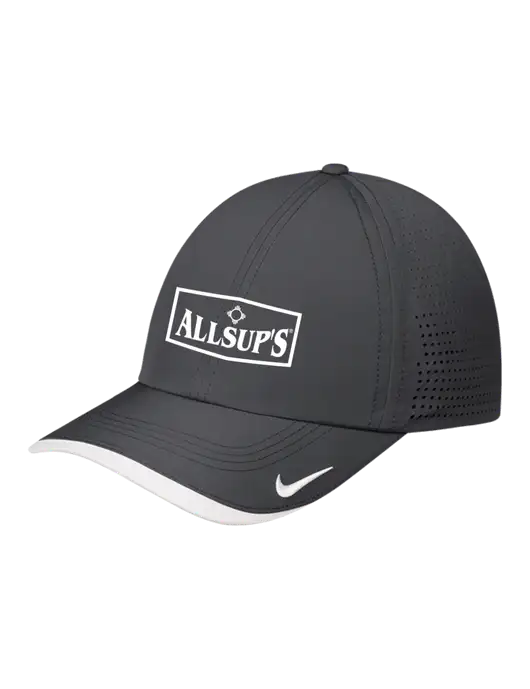 Nike Dark Grey/White Dri-FIT Perforated Performance Cap w/ALLSUP'S Logo