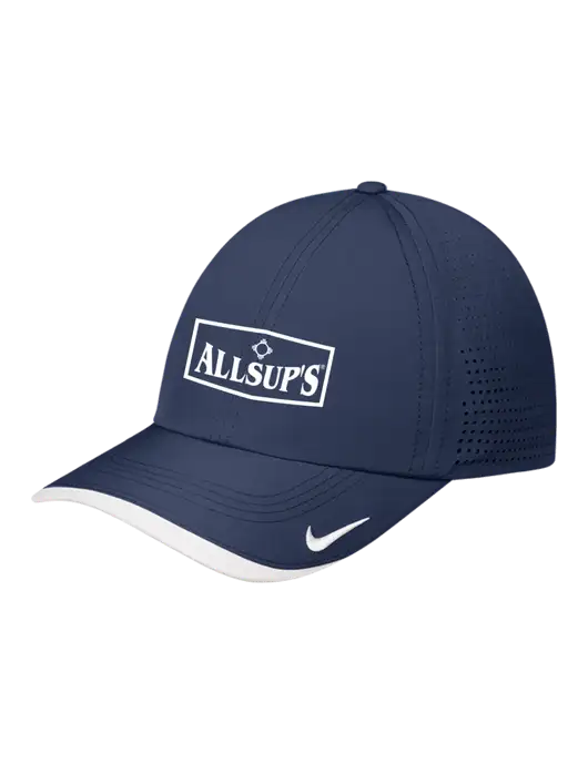 Nike Navy/White Dri-FIT Perforated Performance Cap w/ALLSUP'S Logo